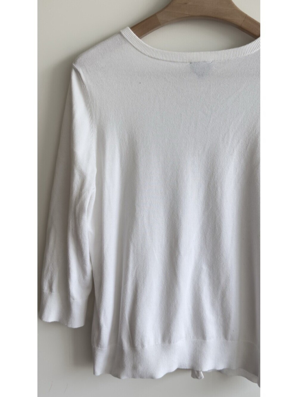 Talbots Established 1947 Pima Cotton White Cardigan Sweater XL Gold Button - Picture 8 of 8
